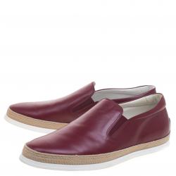 Pre Owned حذاء إسبادريل رياضي تودز جلد عنابي نمط سليب أون مقاس 42