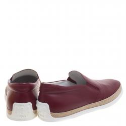 Pre Owned حذاء إسبادريل رياضي تودز جلد عنابي نمط سليب أون مقاس 42