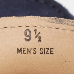 Pre Owned Tod's Navy Blue Suede Double T Buckle Loafers Size 44