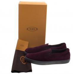 Tod's Purple Suede Slip On Sneakers Size 42.5