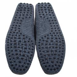 Pre Owned حذاء لوفرز تودز جلد رصاصي مزين بطباعة وفيونكة مقاس 44