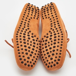 مملوكة مسبقًا Tod's Orange Suede Gommino Driving Loafers Size 40