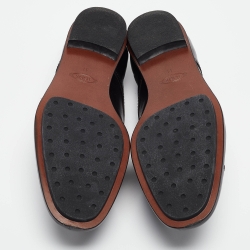 Pre Owned Tod's Black Leather Lace Up Oxfords Size 41