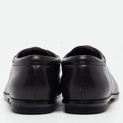 Pre Owned Tod's Black Leather Lace Up Oxfords Size 41