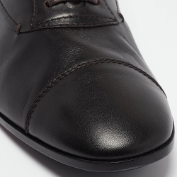 Pre Owned Tod's Black Leather Lace Up Oxfords Size 41