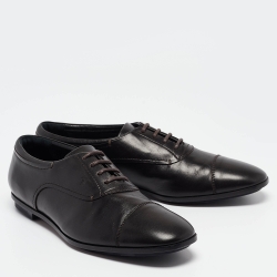 Pre Owned Tod's Black Leather Lace Up Oxfords Size 41