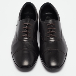 Pre Owned Tod's Black Leather Lace Up Oxfords Size 41