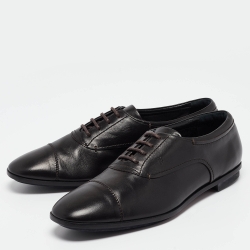 Pre Owned Tod's Black Leather Lace Up Oxfords Size 41