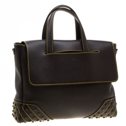 Tod's Dark Brown Leather Envelope Bag