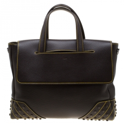 Tod's Dark Brown Leather Envelope Bag