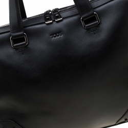 Tod's Black Leather Gommini Briefcase