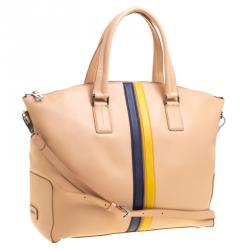 Tod's Beige Leather Large Shopping Tote