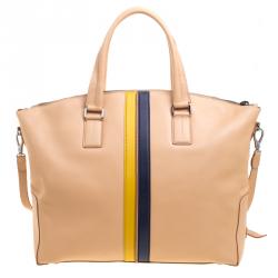 Tod's Beige Leather Large Shopping Tote
