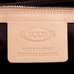 Tod's Beige Leather Large Shopping Tote