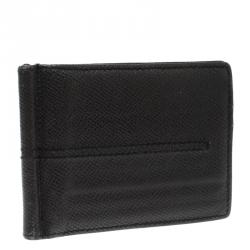 Tod's Dark Grey Leather Money Clip Wallet