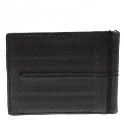 Tod's Dark Grey Leather Money Clip Wallet