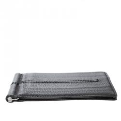 Tod's Dark Grey Leather Money Clip Wallet