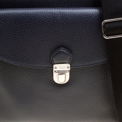 Pre Owned Tod's Navy Blue Leather Reporter Messenger Bag