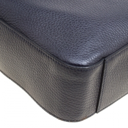 Pre Owned Tod's Navy Blue Leather Reporter Messenger Bag