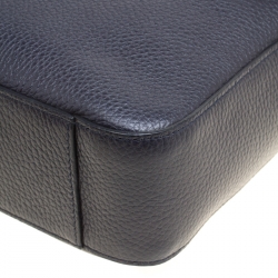 Pre Owned Tod's Navy Blue Leather Reporter Messenger Bag