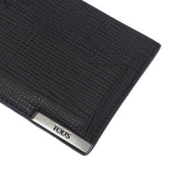 Tod's Dark Grey Textured Leather Cardholder 