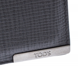 Tod's Dark Grey Textured Leather Cardholder 