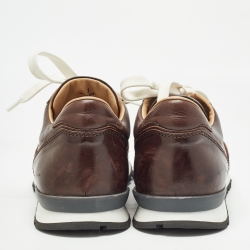 Tod's Brown Leather Lace Up Sneakers Size 41
