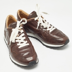 Tod's Brown Leather Lace Up Sneakers Size 41