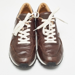 Tod's Brown Leather Lace Up Sneakers Size 41