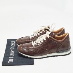 Tod's Brown Leather Lace Up Sneakers Size 41