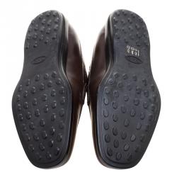 Pre Owned Tod's Brown Leather Penny Loafers Size 42.5