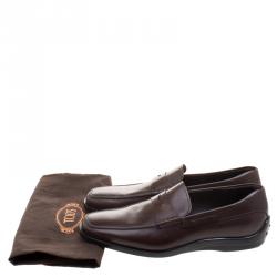 Pre Owned Tod's Brown Leather Penny Loafers Size 42.5