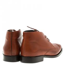 Pre Owned Tod's Copper Leather Lace Up Oxfords Size 41