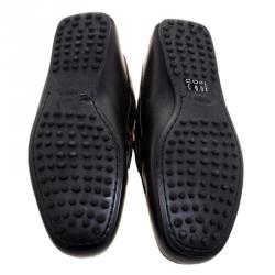 Pre Owned Tod's Black Leather Driving Penny Loafers Size 41.5