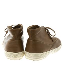 Pre Owned Tod’s Brown Leather Lace Up Desert Boots Size 41.5