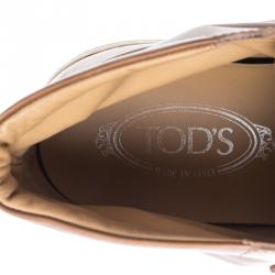 Pre Owned Tod’s Brown Leather Lace Up Desert Boots Size 41.5