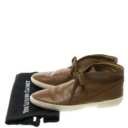 Pre Owned Tod’s Brown Leather Lace Up Desert Boots Size 41.5