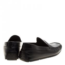 Pre Owned Tod's Black Leather Driving Penny Loafers Size 41