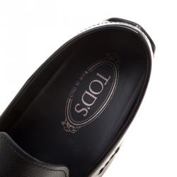 Pre Owned Tod's Black Leather Driving Penny Loafers Size 41