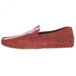 Pre Owned Tod’s for Ferrari Red Suede No.56 Limited Edition Gommino Loafers Size 43