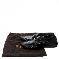 Pre Owned Tod's Black Leather Macro Clamp Loafers Size 41