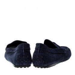 Pre Owned حذاء بيني لوفرز تودز سويدي أزرق مقاس 38.5