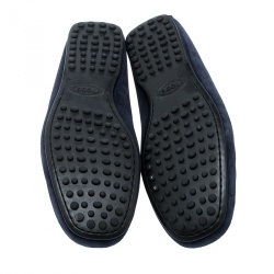 Pre Owned حذاء بيني لوفرز تودز سويدي أزرق مقاس 38.5