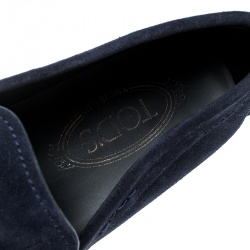 Pre Owned حذاء بيني لوفرز تودز سويدي أزرق مقاس 38.5