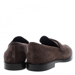 مملوكة مسبقًا Tod's Brown Suede Top Stitch Detail Loafers Size 42