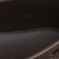 Pre Owned حذاء لوفرز تودز سويدى بنى بفيونكة مضفرة مقاس 44.5