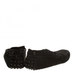 Pre Owned حذاء لوفرز تودز سويدي أسود بفيونكة مقاس 45.5