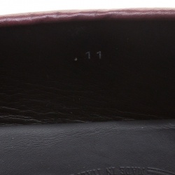 Pre Owned Tod's Maroon Leather Contrast Braided Bow Loafers Size 45.5