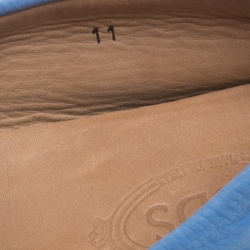 Pre Owned حذاء لوفرز تودز فيونكة مجدولة لون متباين مع سويدي أزرق مقاس 45.5