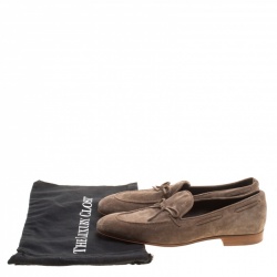 Pre Owned حذاء لوفرز تودز سويدي رصاصي بفيونكة مقاس 42.5